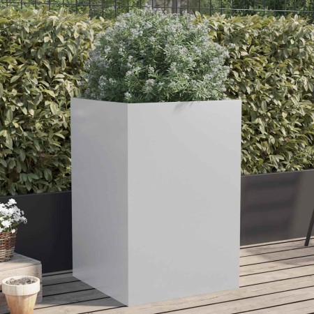 Jardinera de acero galvanizado plateado 52x48x75 cm en Macetas y jardineras | Comprar online en Foru.es