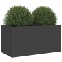 Jardinera acero negro 62x30x29 cm en Macetas y jardineras | Comprar online en Foru.es