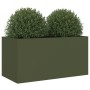 Jardinera acero verde oliva 62x30x29 cm en Macetas y jardineras | Comprar online en Foru.es