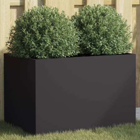 Jardinera acero negro 62x40x39 cm en Macetas y jardineras | Comprar online en Foru.es