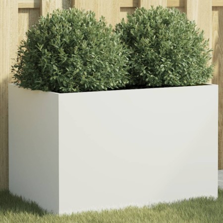 Jardinera acero blanco 62x40x39 cm en Macetas y jardineras | Comprar online en Foru.es