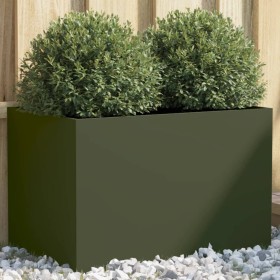 Jardinera acero verde oliva 62x40x39 cm en Macetas y jardineras | Comprar online en Foru.es