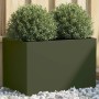 Jardinera acero verde oliva 62x40x39 cm en Macetas y jardineras | Comprar online en Foru.es