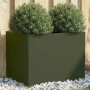 Jardinera acero verde oliva 62x47x46 cm en Macetas y jardineras | Comprar online en Foru.es