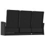 Banco jardín reclinable y cojines ratán sintético negro 173 cm de vidaXL, Bancos de jardín - Ref: Foro24-362183, Precio: 232,...