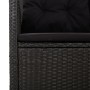 Banco jardín reclinable y cojines ratán sintético negro 173 cm de vidaXL, Bancos de jardín - Ref: Foro24-362183, Precio: 232,...