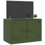 Mueble para TV de acero verde oliva 67x39x44 cm en Muebles TV | Comprar online en Foru.es