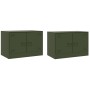 Muebles para TV 2 unidades acero verde oliva 67x39x44 cm en Muebles TV | Comprar online en Foru.es