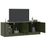Muebles para TV 2 unidades acero verde oliva 67x39x44 cm en Muebles TV | Comprar online en Foru.es