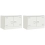 Muebles para TV 2 unidades acero blanco 67x39x44 cm en Muebles TV | Comprar online en Foru.es