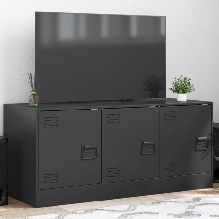 Mueble para TV de acero negro 99x39x44 cm en Muebles TV | Comprar online en Foru.es