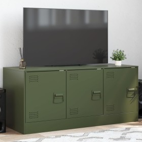 Mueble de TV de acero verde oliva 99x39x44 cm en Muebles TV | Comprar online en Foru.es