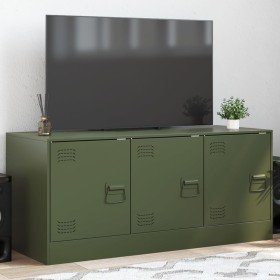 Mueble de TV de acero verde oliva 99x39x44 cm en Muebles TV | Comprar online en Foru.es