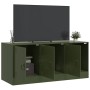 Mueble de TV de acero verde oliva 99x39x44 cm en Muebles TV | Comprar online en Foru.es