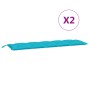 Cojines de banco de jardín 2 uds tela Oxford turquesa de vidaXL, Cojines para sillas y sofás - Ref: Foro24-361734, Precio: 42...