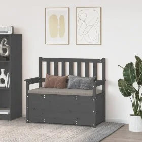 Bank aus massivem grauem Kiefernholz, 112,5 x 51,5 x 96,5 cm von vidaXL, Banken - Ref: Foro24-823561, Preis: 152,90 €, Rabatt: %