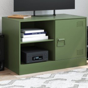 Mueble para TV de acero verde oliva 67x39x44 cm en Muebles TV | Comprar online en Foru.es