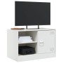 Mueble para TV de acero blanco 67x39x44 cm en Muebles TV | Comprar online en Foru.es