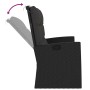 Banco jardín reclinable y cojines ratán sintético negro 118 cm de vidaXL, Bancos de jardín - Ref: Foro24-362185, Precio: 190,...
