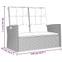 Banco jardín reclinable y cojines ratán sintético negro 118 cm de vidaXL, Bancos de jardín - Ref: Foro24-362185, Precio: 190,...