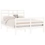 Estructura de cama de madera maciza blanco 140x190 cm de vidaXL, Camas y somieres - Ref: Foro24-3105841, Precio: 130,85 €, De...