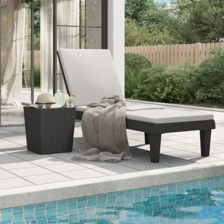 Tumbona de polipropileno negro 155x58x83 cm de vidaXL, Tumbonas - Ref: Foro24-364146, Precio: 134,21 €, Descuento: %
