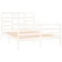 Estructura de cama de madera maciza blanco 140x190 cm de vidaXL, Camas y somieres - Ref: Foro24-3105841, Precio: 130,85 €, De...