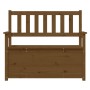 Banco de madera maciza pino marrón miel 112,5x51,5x96,5 cm de vidaXL, Bancos - Ref: Foro24-823562, Precio: 164,43 €, Descuent...