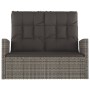 Banco jardín reclinable y cojines ratán sintético gris 118 cm de vidaXL, Bancos de jardín - Ref: Foro24-362186, Precio: 224,2...