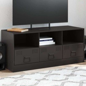 Mueble para TV de acero negro 99x39x44 cm en Muebles TV | Comprar online en Foru.es