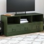Mueble de TV de acero verde oliva 99x39x44 cm en Muebles TV | Comprar online en Foru.es