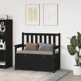 Bank aus massivem schwarzem Kiefernholz, 112,5 x 51,5 x 96,5 cm von vidaXL, Banken - Ref: Foro24-823563, Preis: 129,36 €, Rab...