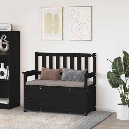 Banco de madera maciza de pino negro 112,5x51,5x96,5 cm de vidaXL, Bancos - Ref: Foro24-823563, Precio: 130,53 €, Descuento: %