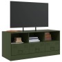 Mueble de TV de acero verde oliva 99x39x44 cm en Muebles TV | Comprar online en Foru.es