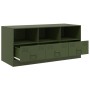 Mueble de TV de acero verde oliva 99x39x44 cm en Muebles TV | Comprar online en Foru.es