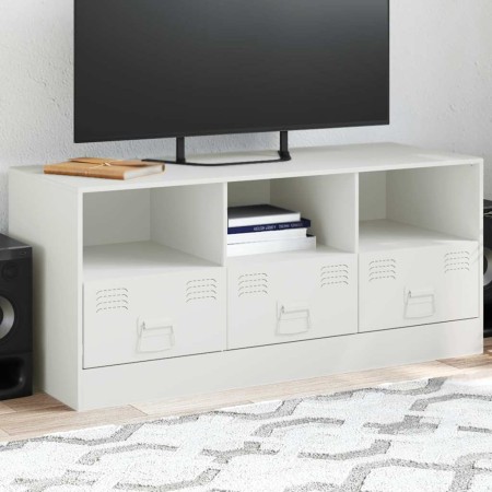 Mueble para TV de acero blanco 99x39x44 cm en Muebles TV | Comprar online en Foru.es
