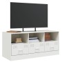 Mueble para TV de acero blanco 99x39x44 cm en Muebles TV | Comprar online en Foru.es