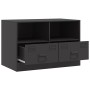 Mueble para TV de acero negro 67x39x44 cm en Muebles TV | Comprar online en Foru.es