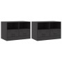Muebles para TV 2 unidades acero negro 67x39x44 cm en Muebles TV | Comprar online en Foru.es