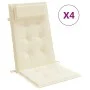 Cojines de silla respaldo alto 4 uds tela Oxford color crema de vidaXL, Cojines para sillas y sofás - Ref: Foro24-361881, Pre...