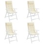 Cojines de silla respaldo alto 4 uds tela Oxford color crema de vidaXL, Cojines para sillas y sofás - Ref: Foro24-361881, Pre...