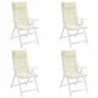 Cojines de silla respaldo alto 4 uds tela Oxford color crema de vidaXL, Cojines para sillas y sofás - Ref: Foro24-361881, Pre...