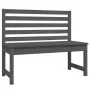 Banco de jardín madera maciza de pino gris 109 cm de vidaXL, Bancos de jardín - Ref: Foro24-824034, Precio: 91,91 €, Descuent...