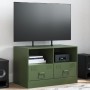 Mueble para TV de acero verde oliva 67x39x44 cm en Muebles TV | Comprar online en Foru.es