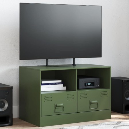 Mueble para TV de acero verde oliva 67x39x44 cm en Muebles TV | Comprar online en Foru.es