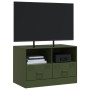 Mueble para TV de acero verde oliva 67x39x44 cm en Muebles TV | Comprar online en Foru.es