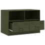 Mueble para TV de acero verde oliva 67x39x44 cm en Muebles TV | Comprar online en Foru.es