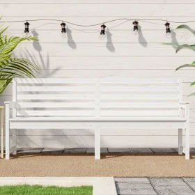 Banco de jardín madera maciza pino blanco 203,5x48x91,5 cm de vidaXL, Bancos de jardín - Ref: Foro24-824075, Precio: 162,68 €...