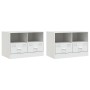 Muebles para TV 2 unidades acero blanco 67x39x44 cm en Muebles TV | Comprar online en Foru.es