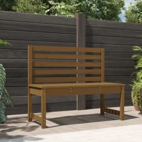 Banco de jardín madera maciza pino marrón miel 109 cm de vidaXL, Bancos de jardín - Ref: Foro24-824035, Precio: 91,81 €, Desc...